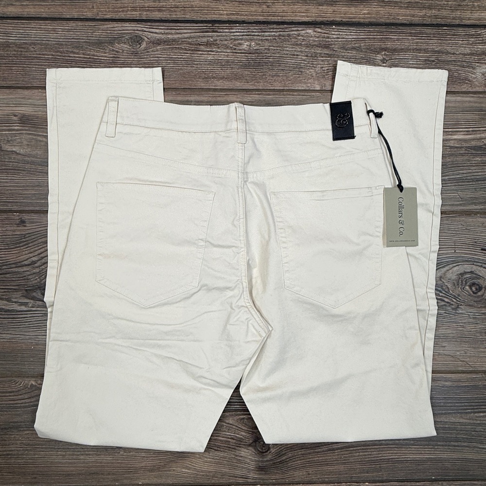 Collars & Co Mens Size 30x30 CEO 5-Pocket Pants Stone Beige Slim Straight NWT - Picture 9 of 11
